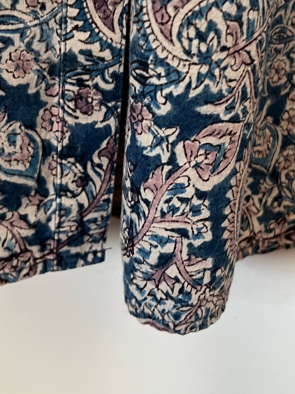 Pure Jill Floral Paisley Maxi Dress Blue Pink Organic Cotton Button Front M NEW - Picture 11 of 16